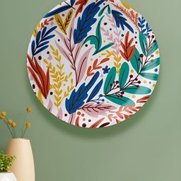 nestroots Blue & Yellow Floral Fusion Wall Plate-image-36