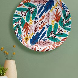 nestroots Green & Pink Printed Coastal Charm Wall Plate Decor-9