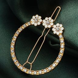 Ferosh Embellished Crystal Studded Round Hair Clip-image-38
