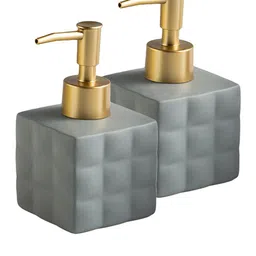 Ekhasa Grey 2 Pcs Ceramic Soap Dispenser Bathroom Accessories 220 ml-24