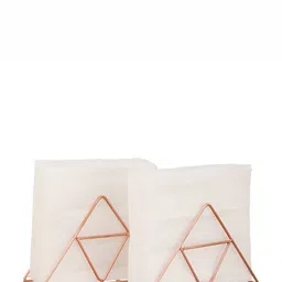 Homspurts Rose Gold 2 Pieces Metal Tissue Holder-35