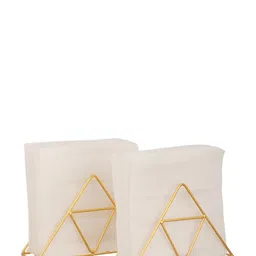 Homspurts Gold 2 Pieces Metal Tissue Holder-44