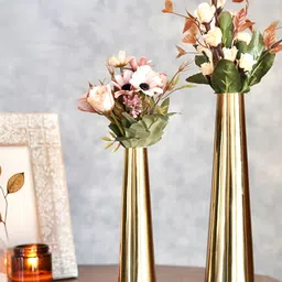 BEHOMA Metallic Toned 2 Pieces Slim Cone Flower Vase-29