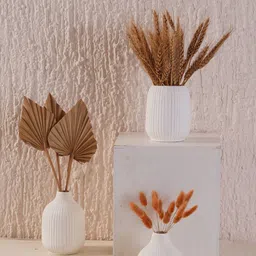 PUREZENTO White 3 Pieces Textured Flower Vases-image-98