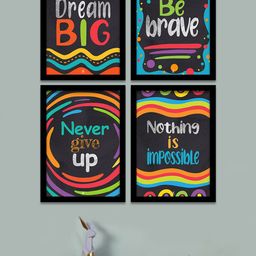 Art Street Set Of 4 Black & Red Motivational Quotes Digital Art Print-29