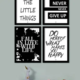 Art Street Black Motivational Quotes Digital Art Print - Set of 4-image-47