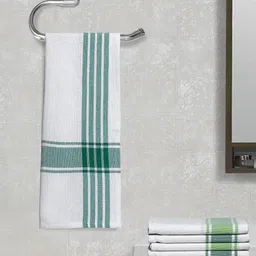 Arrabi Set Of 6 Multicoloured Striped 210 GSM Cotton Hand Towels-17