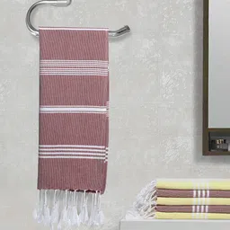 Arrabi Set Of 6 Striped Cotton 210 GSM Hand Towels-15