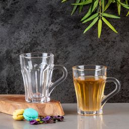 Aura Transparent 6 Pieces Textured Glass Glossy Mugs 160 ml Each-image-14