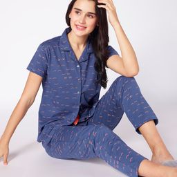 beebelle Blue & Pink Conversational Printed Night Suit-picture-35