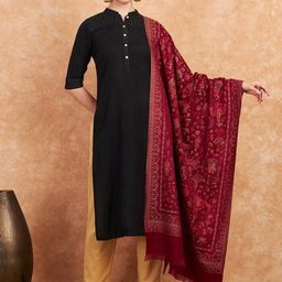 HK colours of fashion Ethnic Motifs Woven Design Shawl-16