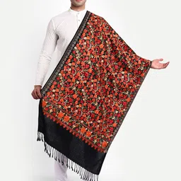 Zamour Men Woolen Embroidered Stole-image-67