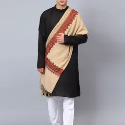 Moda Chales Ethnic Motifs Embroidered Wool Stole-image-60
