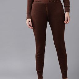 Lux Cottswool Women Brown Solid Cotton Thermal Bottom-image-23