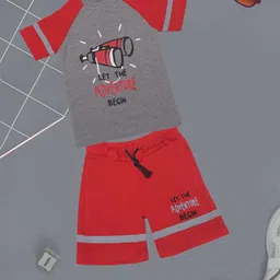 Dollar Champion Kidswear Boys Assorted Printed Pure Cotton T-shirt with Shorts-image-97