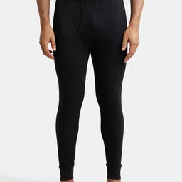 Jockey Men Black Solid Thermal Bottoms-picture-48