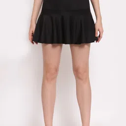 CUKOO Women Black Solid Comfort-Fit Swim Bottom Skirt CK19-238-image-39