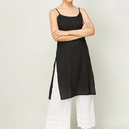 Melange by Lifestyle Women Black Kurta with Palazzos-picture-49