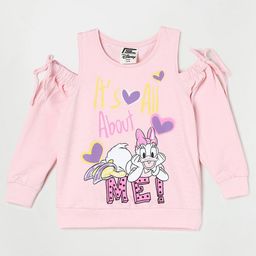 Fame Forever by Lifestyle Girls Pink Daisy Duck Printed Cotton T-shirt-image-15
