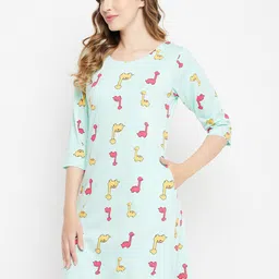Clovia Printed Short Nightdress-image-33