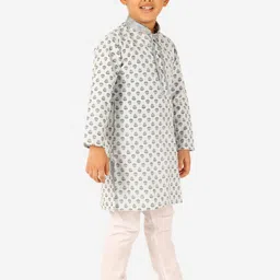 Pro-Ethic STYLE DEVELOPER Boys Ethnic Motifs Printed Pure Cotton Kurta with Pyjama Set image 3