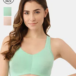 Inner Sense Green & Pink Organic Cotton Bra-picture-41