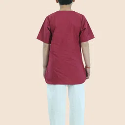 JUNITOS Floral Printed Regular Pure Cotton Straight Kurta with Pyjamas image 4