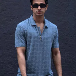 Maniac Men Polo Collar Slim Fit T-shirt-image-89