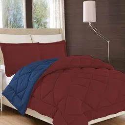 RF RELAXFEEL Maroon & Blue Heavy Winter 233 GSM Double Bed Comforter-image-49