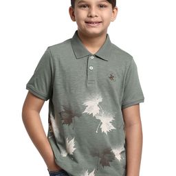 Beverly Hills Polo Club Boys Tropical Polo Collar Short Sleeves Pure Cotton T-shirt-image-96
