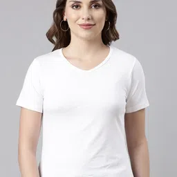 TWIN BIRDS Basic V-Neck Tops-image-72