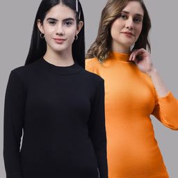 FBAR Pack Of 2 High-Neck Cotton Ribbed Top-image-78