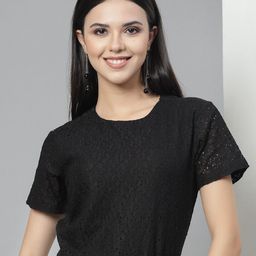 Style Quotient Schiffli Cotton Regular Top-image-66