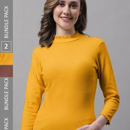 FBAR Pack Of 2 High Neck Cotton Rib Top-image-79