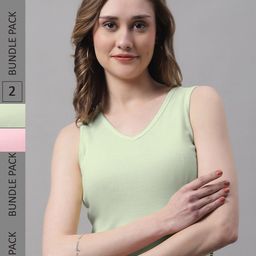 FBAR Pack Of 2 V-Neck Cotton Crop Tops-image-83