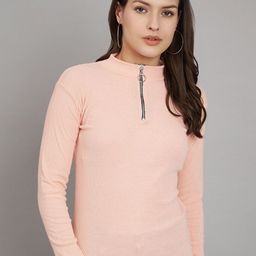 Trend Level High Neck Long Sleeves Cotton Top-image-83