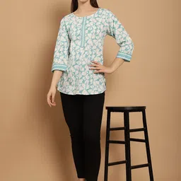 GRACIT Floral Printed Cotton Top-image-4