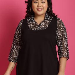 theRebelinme Plus Size Print Cotton Regular Top-18