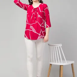 ENTRY LEVEL Women Geometric Printed Cotton Top-image-9