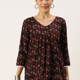 Saanjh Floral Print Cotton Top-image-75