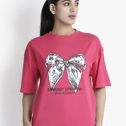 putsum Graphic Printed Drop-Shoulder Sleeves Cotton Casual T-shirt-image-55