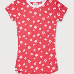 Gini and Jony Girls Floral Printed Round Neck Cotton T-Shirt-image-76