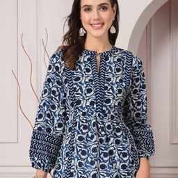 Stylum Navy Floral Print Cotton Top-picture-28