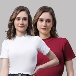FBAR Pack Of 2 High Neck Cotton Fitted Top-image-83