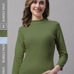 FBAR Pack Of 2 High-Neck Cotton Rib Top-image-73