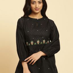 W Floral Embroidered Cotton Regular Top-picture-24
