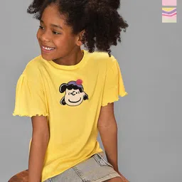 MiArcus Peanuts Girls Pack Of 3 Printed Cotton Tops-image-44