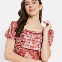 METTLE Floral Printed Puff Sleeves Cotton Top-image-76