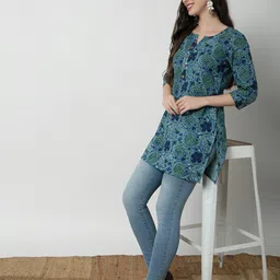 JANAKDULARI CREATION Floral Print Flared Sleeve Cotton Top-image-35