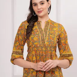 KALINI Print Mandarin Collar Cotton Top-picture-35
